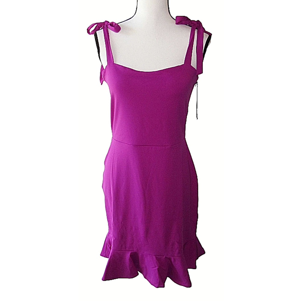 Suasna Monaco Tie Sleeve Stretch Body Con Dress